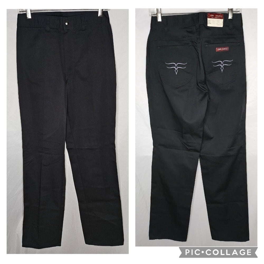 New Vintage VTG Lord Isaacs Ladies Texas Jeans Black Straight Leg Size 11 12